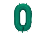 Foil balloon number ’’0’’ 86cm bottle green