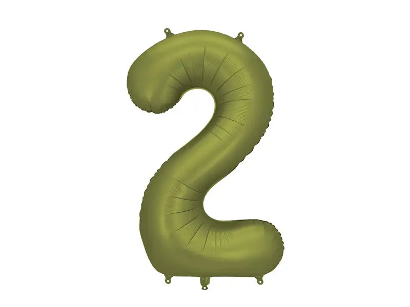 Foil balloon number ’’2’’ 86cm olive