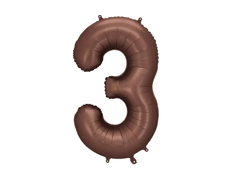 Foil balloon number ’’3’’ 86 cm mocha