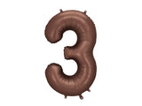 Foil balloon number ’’3’’ 86 cm mocha