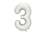 Foil balloon number ’’3’’ 86 cm silver