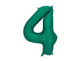 Foil balloon number ’’4’’ 86cm bottle green