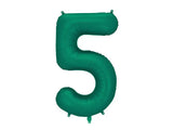 Foil balloon number ’’5’’ 86cm bottle green