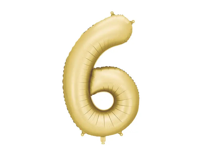 Foil balloon number ’6’ 86 cm gold