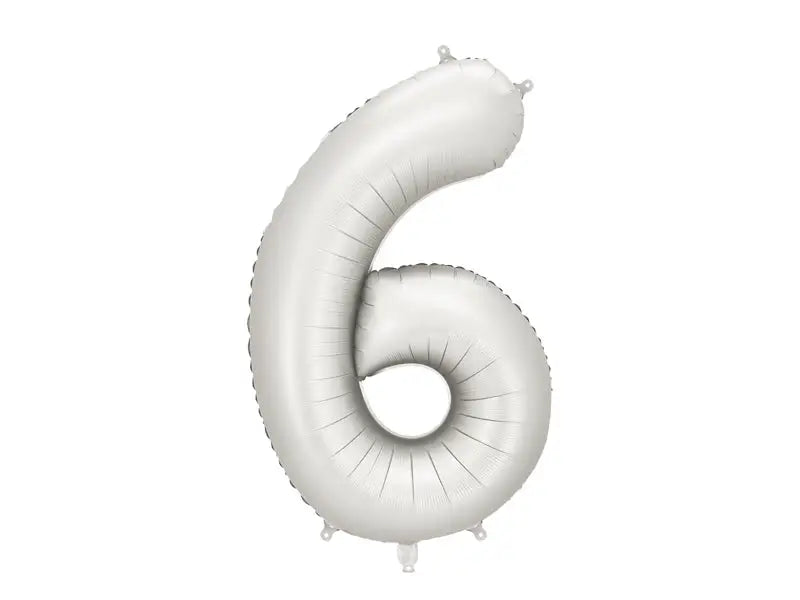 Foil balloon number ’’6’’ 86 cm silver