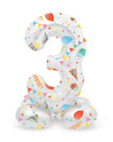 Folieballong med bas siffror 3 joyful party - 72 cm