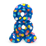Folieballong med bas Siffror 8 Colorful Dots - 72 cm - Folieballong