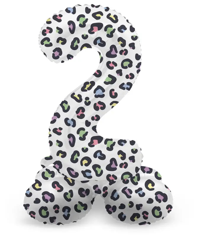 Folieballong med bas Siffror Bright Panther - 41 cm - 2 - Folieballong