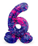 Folieballong med bas Siffror Paint Splash - 72 cm - 6 - Folieballong