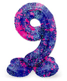Folieballong med bas Siffror Paint Splash - 72 cm - 9 - Folieballong