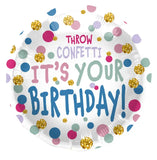 Folieballong Födelsedag Throw Confetti - 45 cm - Folieballong