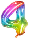 Folieballong nummer 4 Yummy Gummy Rainbow - 81 cm - Folieballong