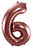 Folieballong Siffror 6 Brons - 86 cm - Folieballong