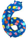 Folieballong Siffror 6 Colorful Dots - 86 cm - Folieballong