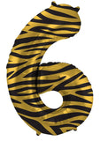 Folieballong siffror 6 tiger chic - 86 cm