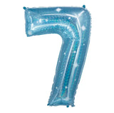 Folieballong Siffror 7 Galactic Aqua - 101 cm - Folieballong