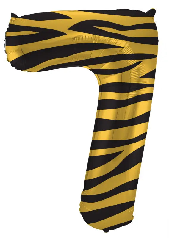 Folieballong siffror 7 tiger chic - 86 cm