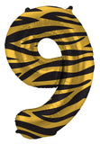 Folieballong siffror 9 tiger chic - 86 cm