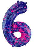 Folieballong Siffror Paint Splash - 86 cm - 6 - Folieballong