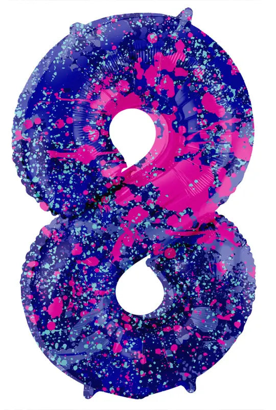 Folieballong Siffror Paint Splash - 86 cm - 8 - Folieballong