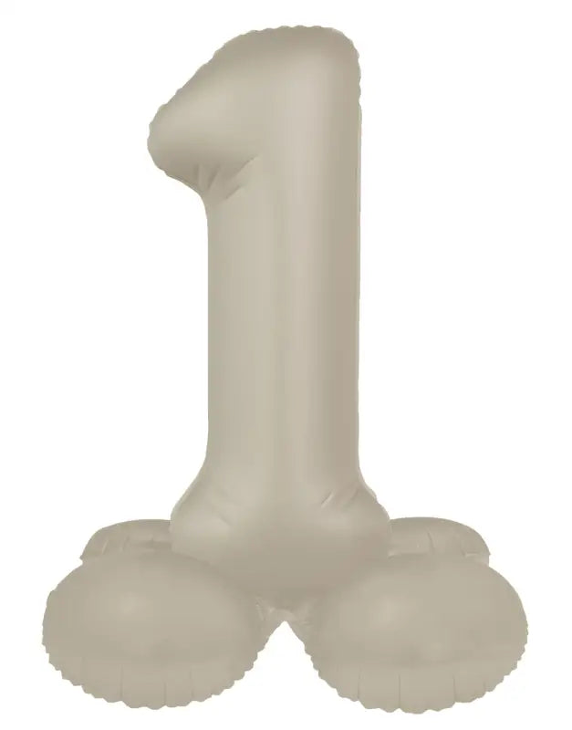 Folieballong Stående Siffra 1 - Creamy Latte - Ultra Matt - 41 cm - Folieballong