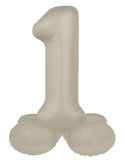Folieballong Stående Siffra 1 - Creamy Latte - Ultra Matt - 72 cm - Folieballong