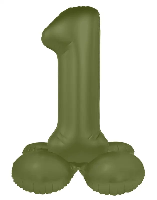 Folieballong Stående Siffra 1 - Olive Green - Ultra Matt - 72 cm - Folieballong