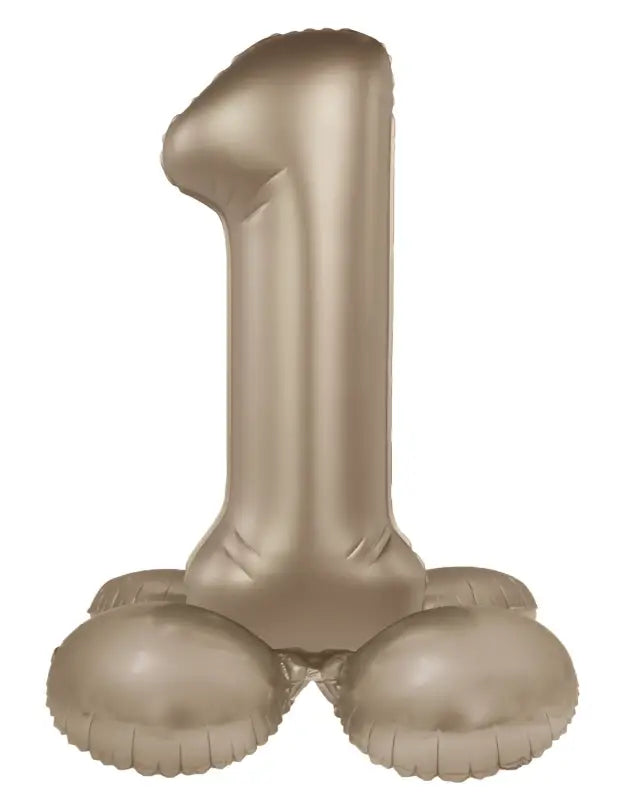 Folieballong Stående Siffra 1 - Starlight Guld - Satin Gloss - 72 cm - Folieballong