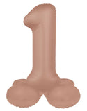 Folieballong Stående Siffra 1 - Vintage Rosa - Ultra Matt - 41 cm - Folieballong
