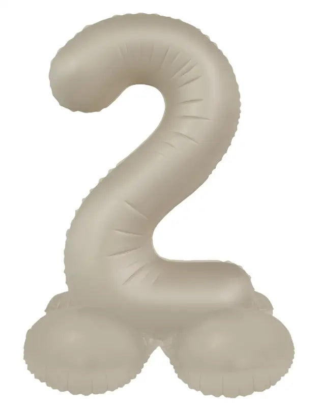 Folieballong Stående Siffra 2 - Creamy Latte - Ultra Matt - 41 cm - Folieballong