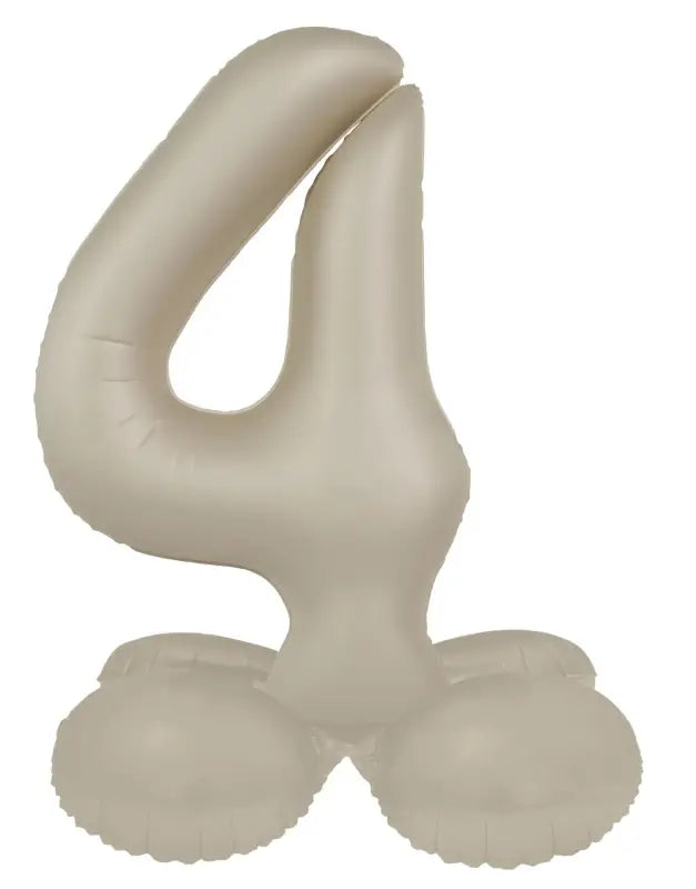 Folieballong Stående Siffra 4 - Creamy Latte - Ultra Matt - 72 cm - Folieballong