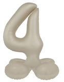 Folieballong Stående Siffra 4 - Creamy Latte - Ultra Matt - 72 cm - Folieballong