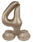 Folieballong Stående Siffra 4 - Starlight Guld - Satin Gloss - 72 cm - Folieballong