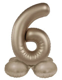 Folieballong Stående Siffra 6 - Starlight Guld - Satin Gloss - 41 cm - Folieballong