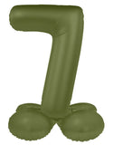 Folieballong Stående Siffra 7 - Olive Green - Ultra Matt - 72 cm - Folieballong