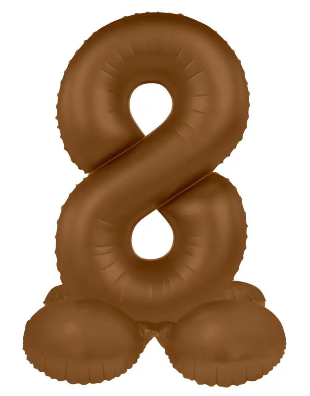 Folieballong Stående Siffra 8 - Choklad Brun - Ultra Matt - 41 cm - Folieballong