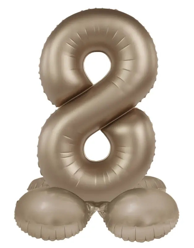Folieballong Stående Siffra 8 - Starlight Guld - Satin Gloss - 72 cm - Folieballong