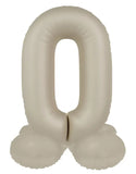 Folieballong Stående Siffra - Creamy Latte - Ultra Matt - 41 cm - Folieballong