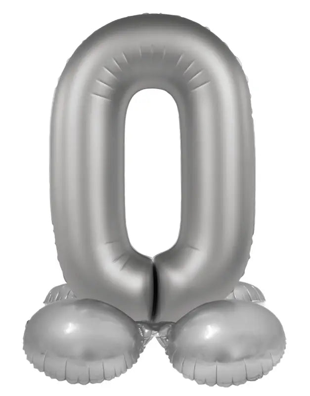 Folieballong Stående Siffra - Moonlight Silver - Satin Gloss - 41 cm - Folieballong