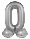 Folieballong Stående Siffra - Moonlight Silver - Satin Gloss - 72 cm - Folieballong