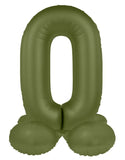 Folieballong Stående Siffra - Olive Green - Ultra Matt - 72 cm - Folieballong