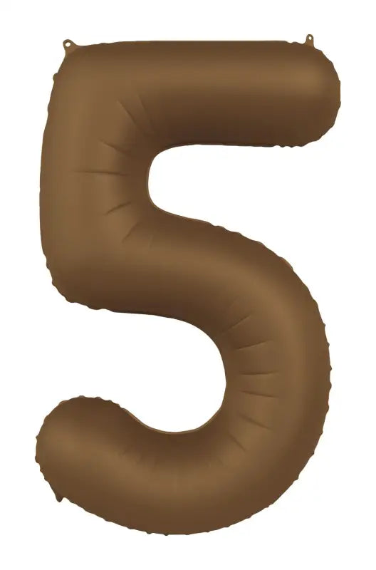 Foliebalong Siffra 5 - Choklad Brun - Ultra Matt - 86 cm - Folieballong