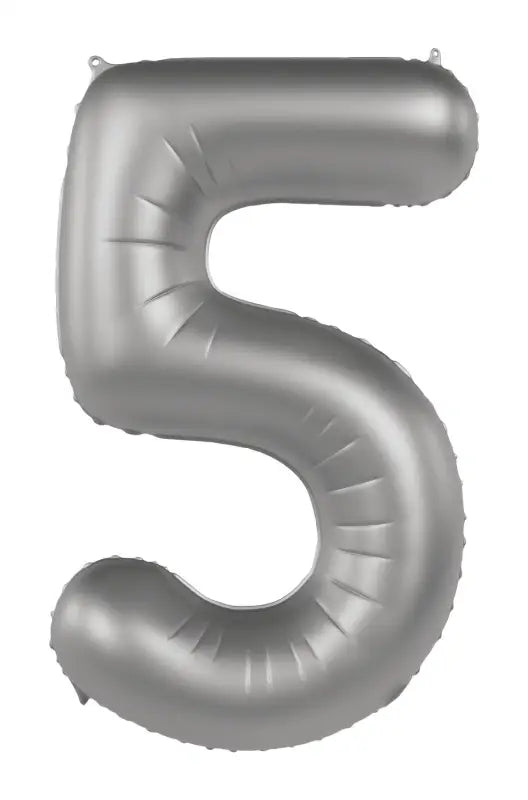 Foliebalong Siffra 5 - Moonlight Silver - Satin Gloss - 86 cm - Folieballong