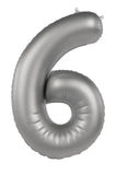 Foliebalong Siffra 6 - Moonlight Silver - Satin Gloss - 86 cm - Folieballong