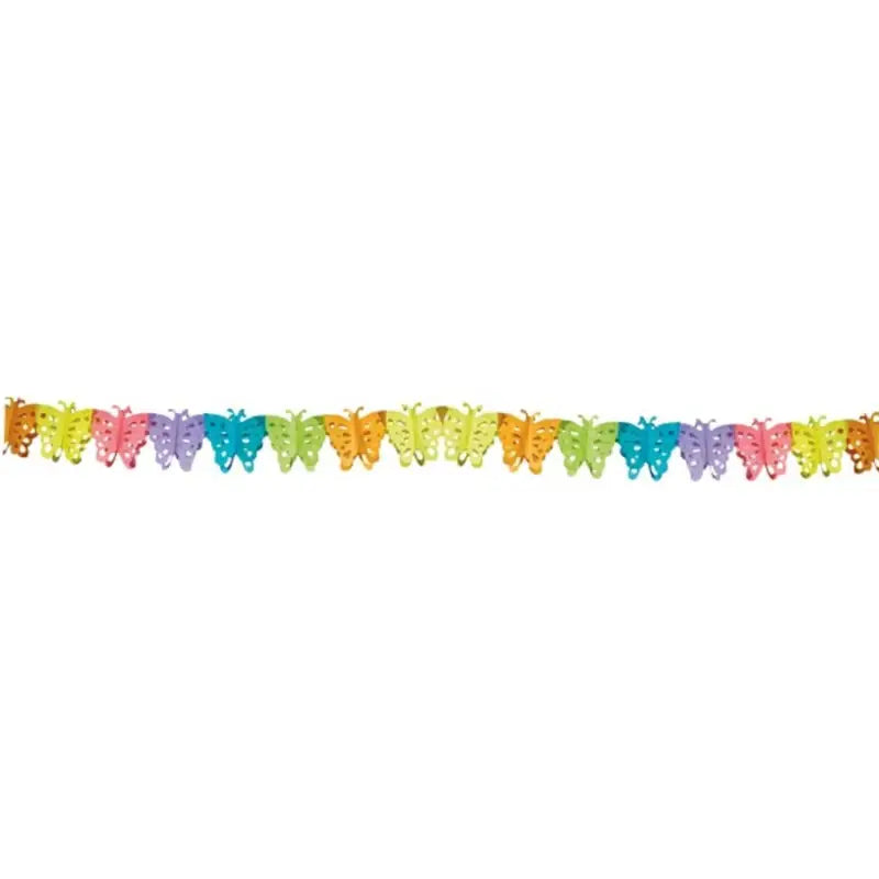 Garland paper butterfly multicolor - 6 meter
