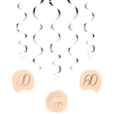 Hängande dekoration elegant frodig rodnad 60 år - 5 stycken