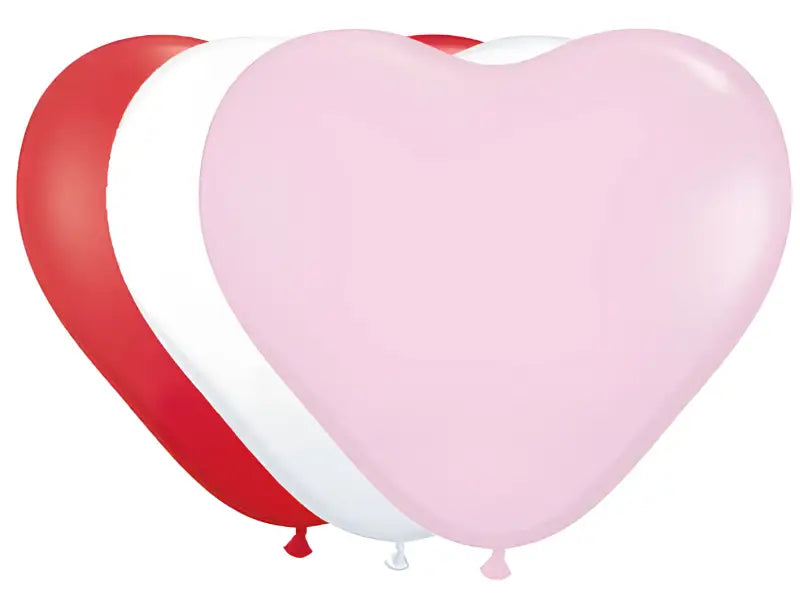 Hjärtformade ballonger blandade färger - 10 inch/25 cm - 8 stycken - Latexballonger