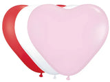 Hjärtformade ballonger blandade färger - 10 inch/25 cm - 8 stycken - Latexballonger