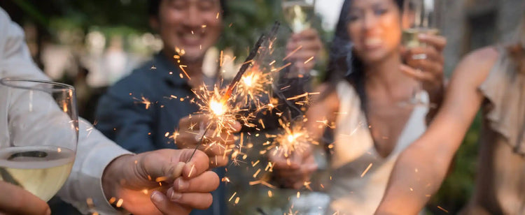 Spritande festfyrverkerier.