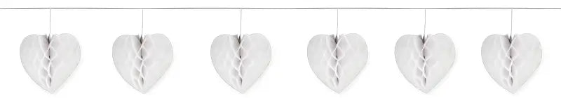 Honeycomb Garland Hearts White - 4 meter - Honeycombs